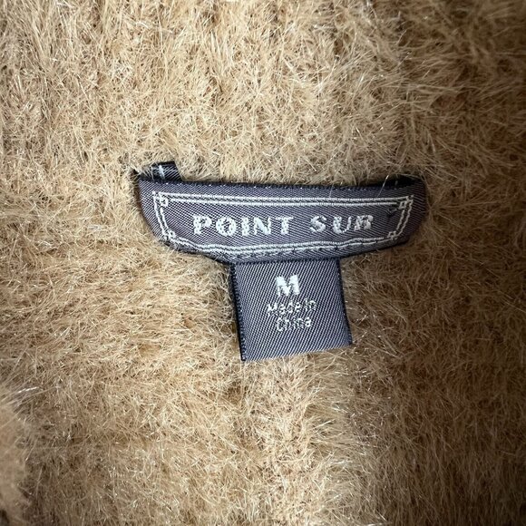 J CREW Point Sur Cardigan‎ Sweater Jacket Womens M Fuzzy Zip Up Oversized Camel - Picture 10 of 12